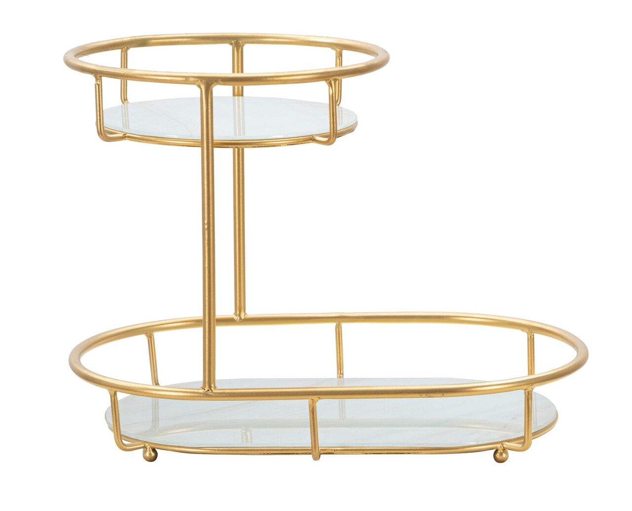 Platou decorativ Levels -A, Mauro Ferretti, 36x22.5x27 cm, fier, auriu - imagine 6